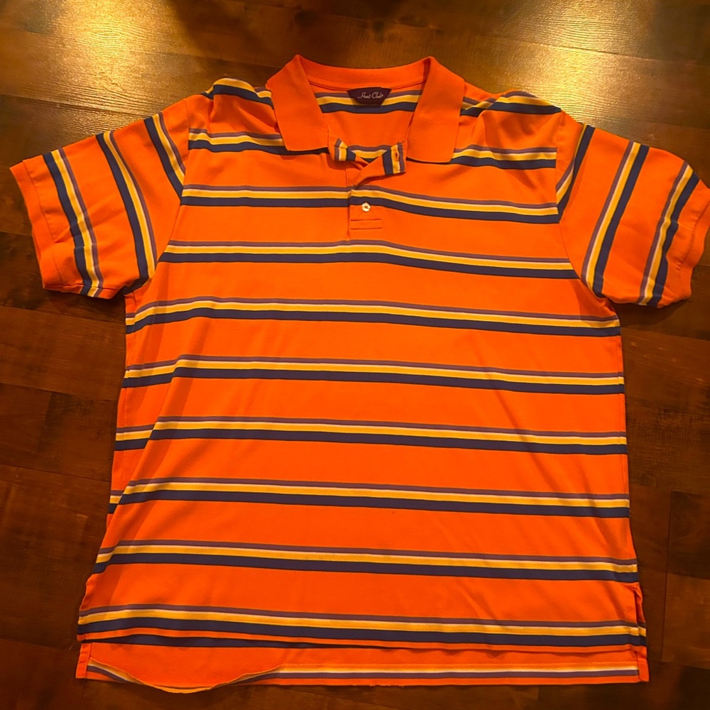 Hunt Brand Collared Striped Orange Shirt